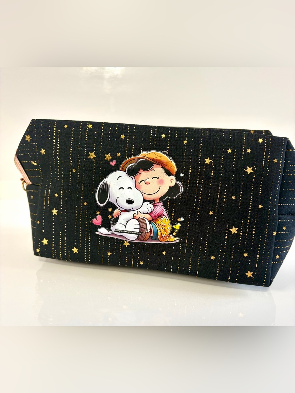 Snoopy Black & Gold makeup bag